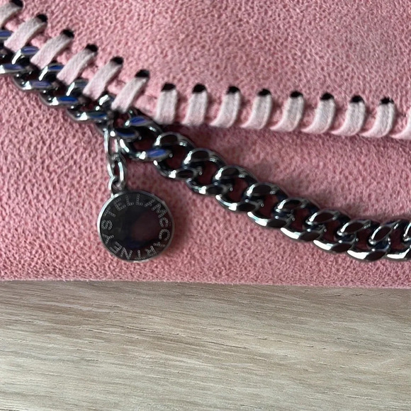 Stella McCartney Mini Falabella Metallic Wallet in Pink Suede - Picture 4 of 15